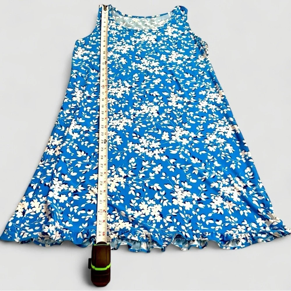 Draper James Blue Floral Ruffle Dress S/M Womens Pajamas Loungewear